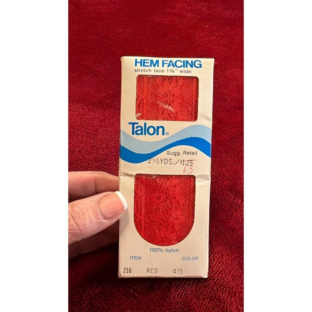 Vintage 70s Talon Wrights Stretch‎ Lace Seam Binding Lot Red Blue Green